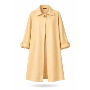 Vintage Butter Yellow 100% Wool Coat - Trendy and Unique!
